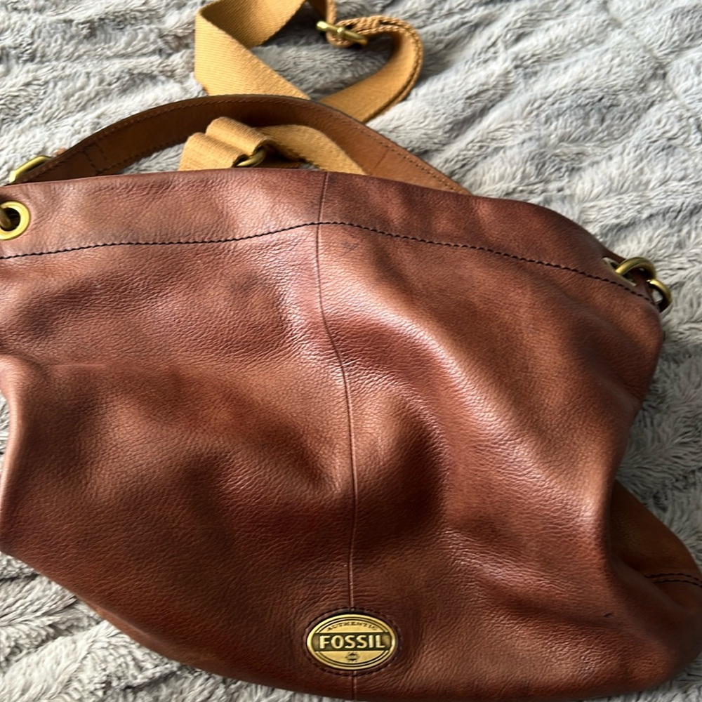 Brown soft leather crossbody